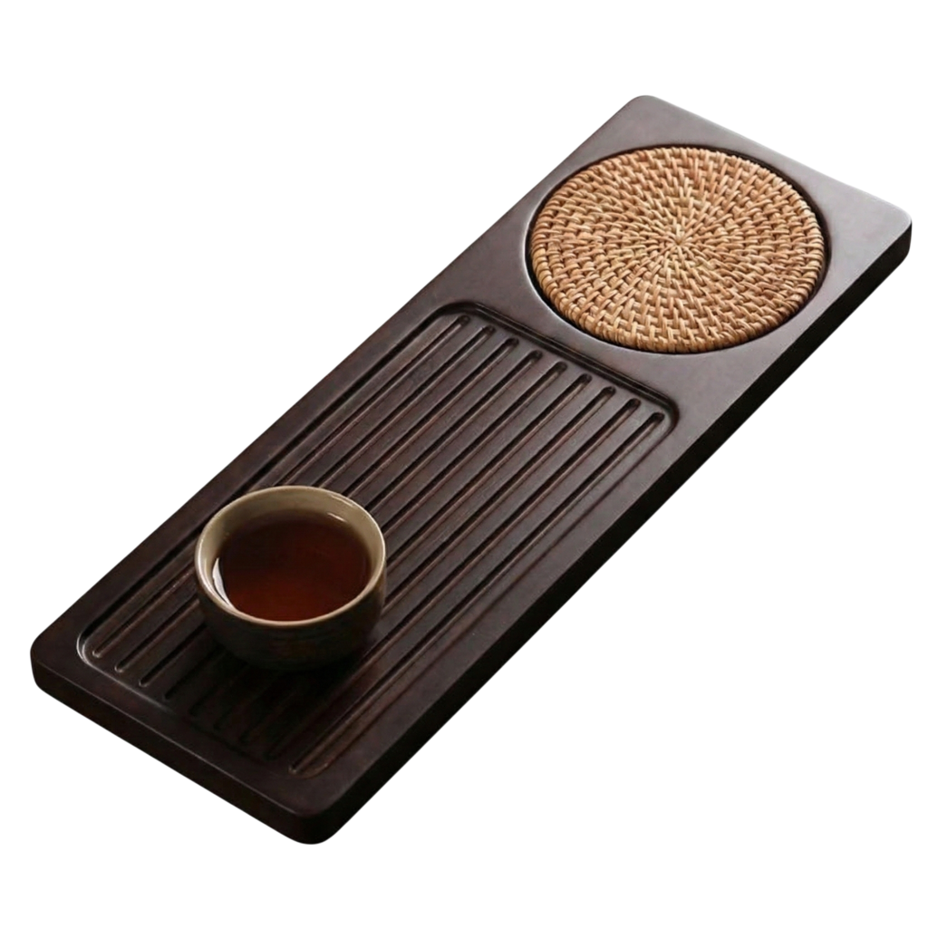 Zovaco Bamboo Tea Tray - Gongfu Style Drainage Board for Traditional Tea Ceremony & Daily Rituals