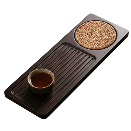 Zovaco Bamboo Tea Tray - Gongfu Style Drainage Board for Traditional Tea Ceremony & Daily Rituals