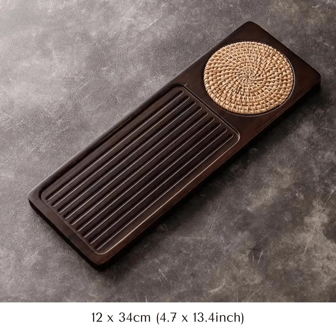 Zovaco Bamboo Tea Tray - Gongfu Style Drainage Board for Traditional Tea Ceremony & Daily Rituals